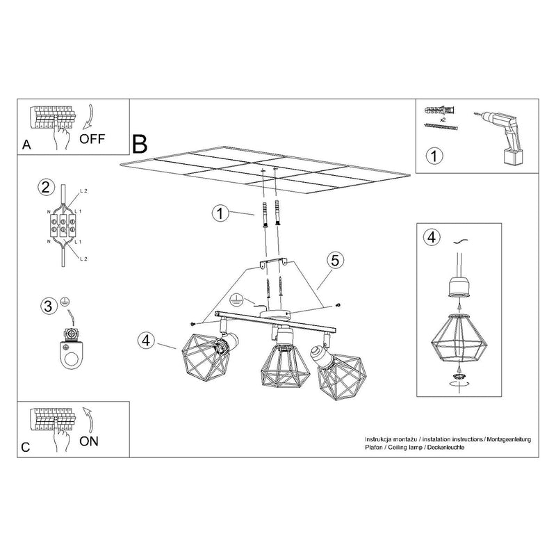 Deckenleuchte Artemis 3 Weiß Elegante 3-Flammige Deckenlampe Mit Schwenkbaren Köpfen-Leuchtezauber
