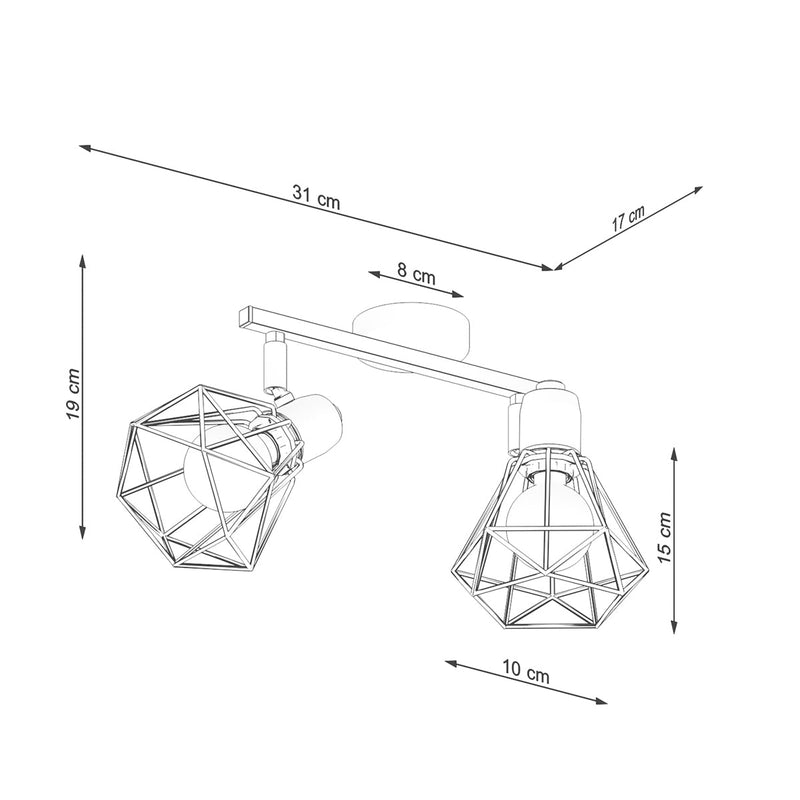 Deckenleuchte Artemis 2 Schwarz Elegante 2-Flammige Lampe Mit Ausrichtbaren Spots-Leuchtezauber