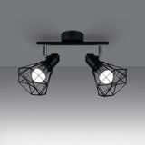 Deckenleuchte Artemis 2 Schwarz Elegante 2-Flammige Lampe Mit Ausrichtbaren Spots-Leuchtezauber