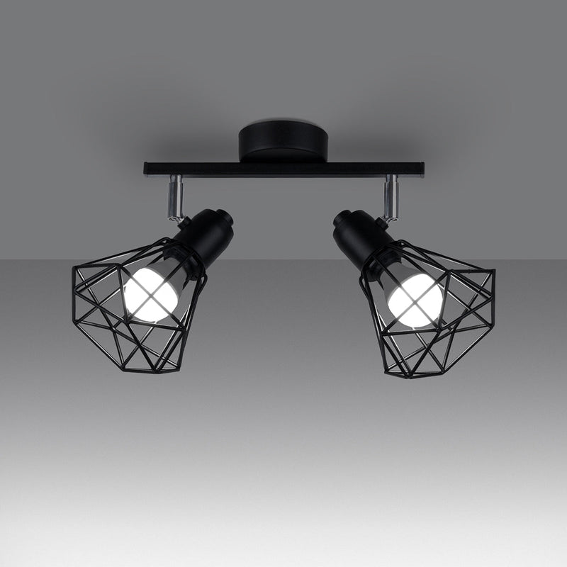 Deckenleuchte Artemis 2 Schwarz Elegante 2-Flammige Lampe Mit Ausrichtbaren Spots-Leuchtezauber