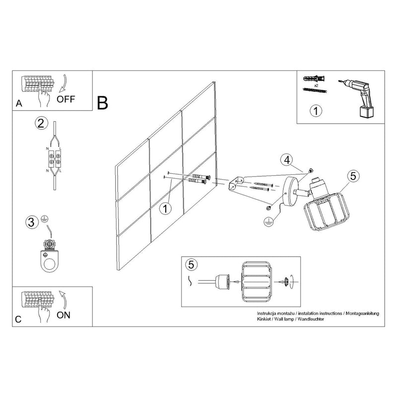 Wandleuchte Beluci 1 Schwarz Led Modernes Design-Leuchtezauber