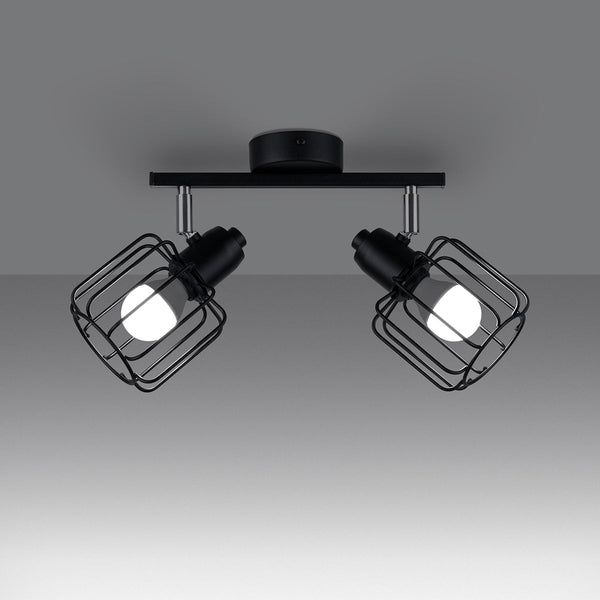 Deckenleuchte Beluci 2 Schwarz Moderne 2-Flammige Deckenlampe Mit Drehbaren Spots-Leuchtezauber