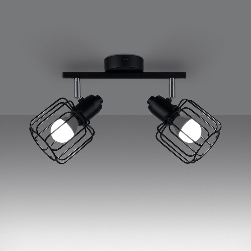 Deckenleuchte Beluci 2 Schwarz Moderne 2-Flammige Deckenlampe Mit Drehbaren Spots-Leuchtezauber