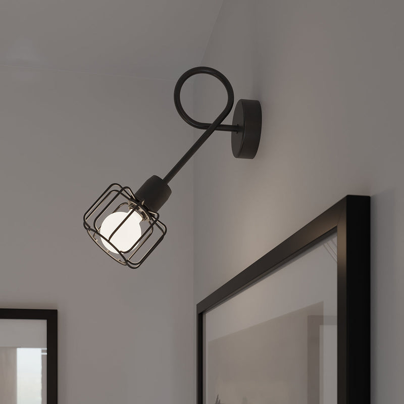 Led Wandleuchte Beluci 1S Schwarz Metall Design-Leuchtezauber