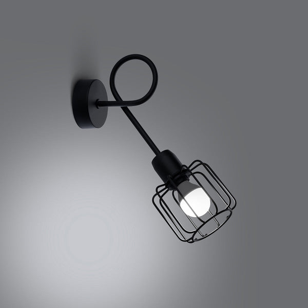Led Wandleuchte Beluci 1S Schwarz Metall Design-Leuchtezauber