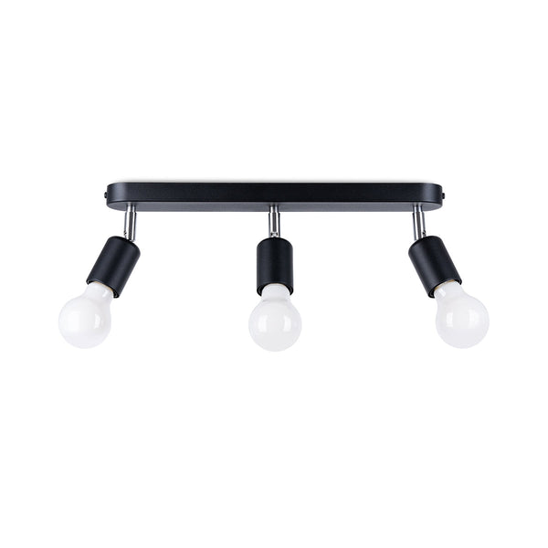Deckenleuchte Fornes 3 Schwarz Stilvolle 3-Flammige Lampe Mit Zylindrischem Design-Leuchtezauber