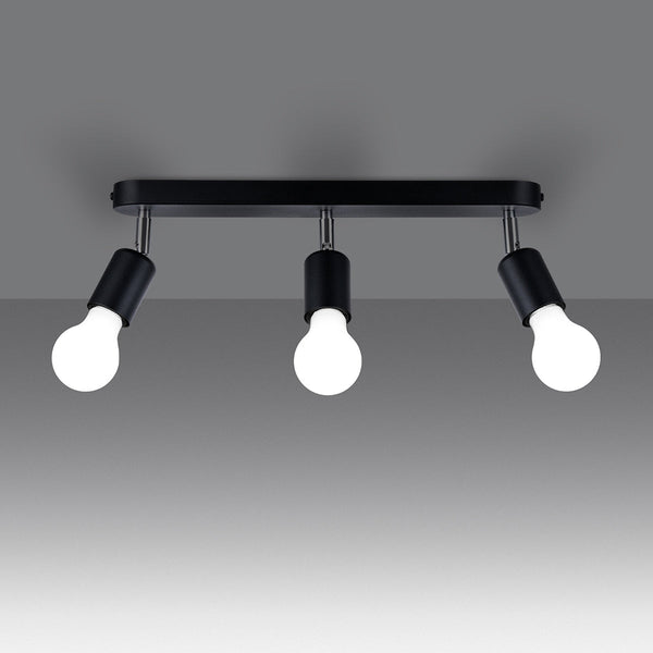 Deckenleuchte Fornes 3 Schwarz Stilvolle 3-Flammige Lampe Mit Zylindrischem Design-Leuchtezauber