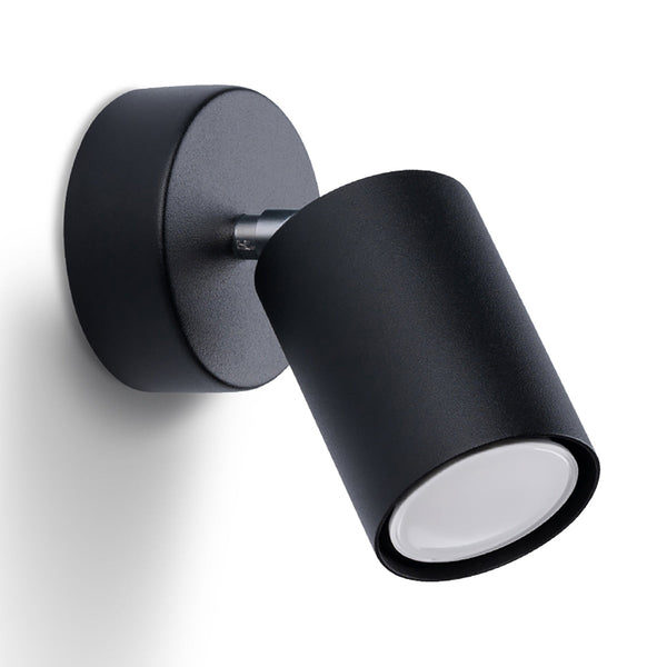 Wandleuchte Lemmi 1 Schwarz Zylinderförmige Schwarze Wandlampe – Klar & Modern-Leuchtezauber