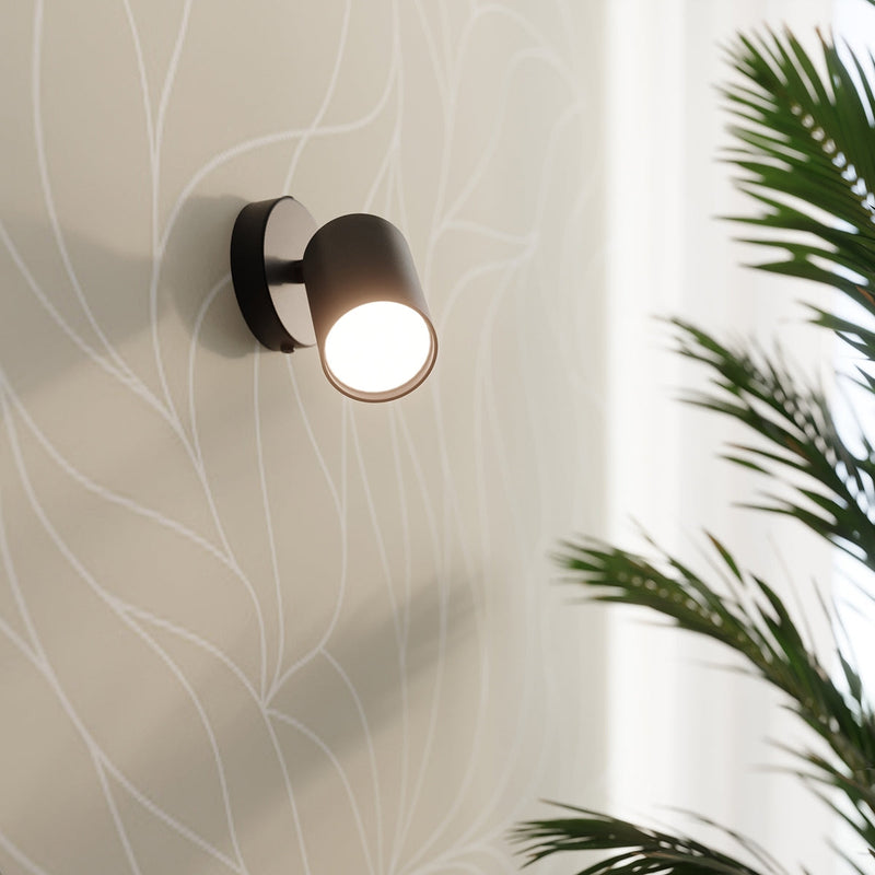 Wandleuchte Lemmi 1 Schwarz Zylinderförmige Schwarze Wandlampe – Klar & Modern-Leuchtezauber
