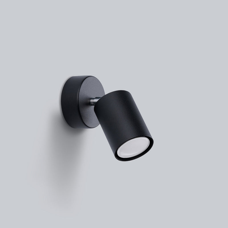 Wandleuchte Lemmi 1 Schwarz Zylinderförmige Schwarze Wandlampe – Klar & Modern-Leuchtezauber