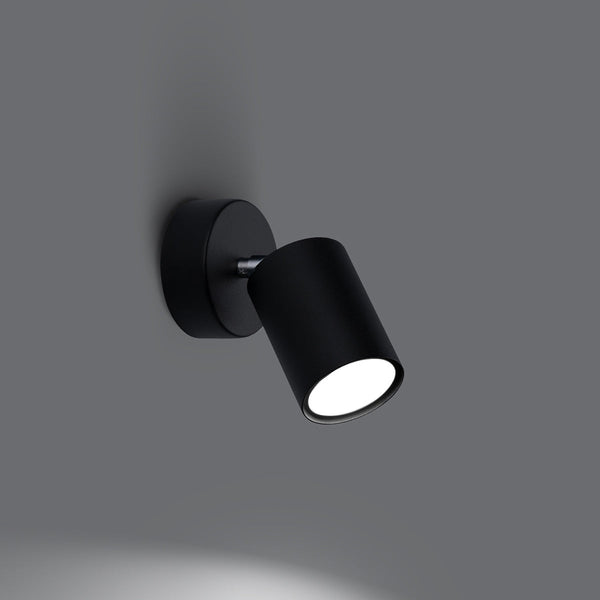 Wandleuchte Lemmi 1 Schwarz Zylinderförmige Schwarze Wandlampe – Klar & Modern-Leuchtezauber