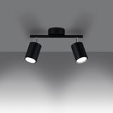 Deckenleuchte Lemmi 2 Schwarz Elegante 2-Flammige Spotleuchte Mit Schwenkbaren Köpfen-Leuchtezauber