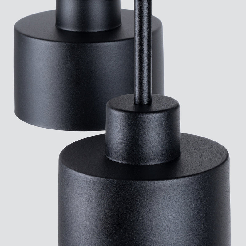 Deckenleuchte Savar 3 Schwarz Elegante 3-Flammige Lampe Mit Schwarzen Zylindern-Leuchtezauber