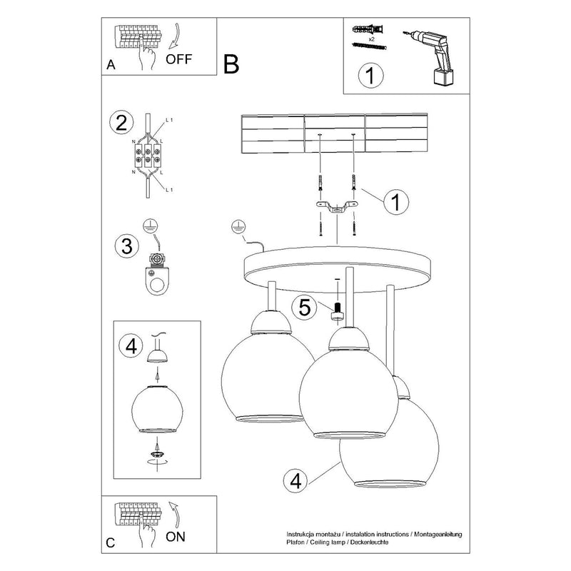 Kronleuchter Alino 3-flammig Schwarz – Geometrisch & Modern-Leuchtezauber