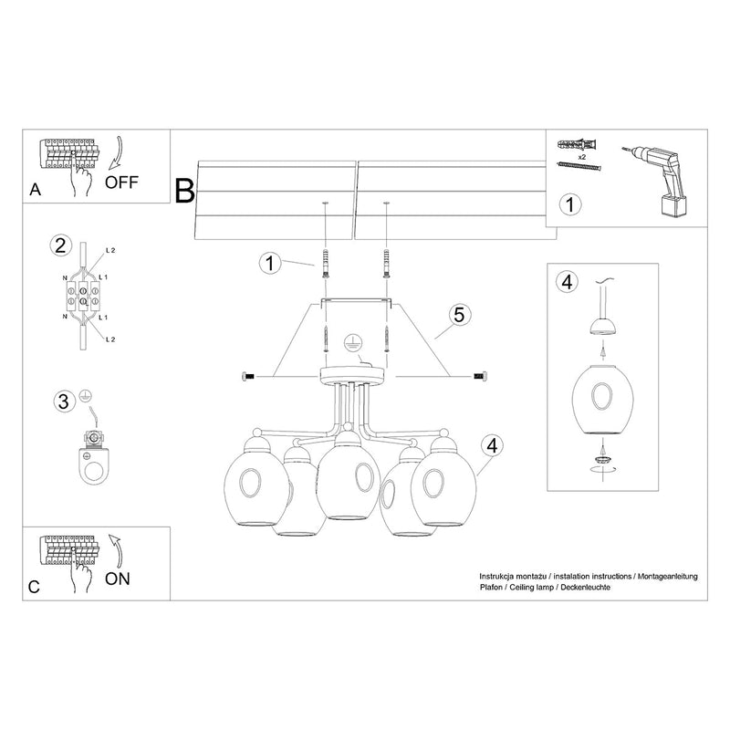 Kronleuchter Fillan 5-flammig Schwarz – Klassisch & Edel-Leuchtezauber