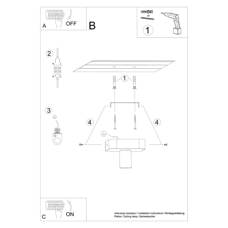 Deckenleuchte Tavo 1 Dezente 1-Flammige Spotlampe Für Flur Oder Küche-Leuchtezauber