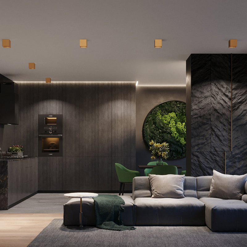 Deckenleuchte Quad 1 Golden Stylische 1-Flammige Spotleuchte Mit Gold-Finish-Leuchtezauber