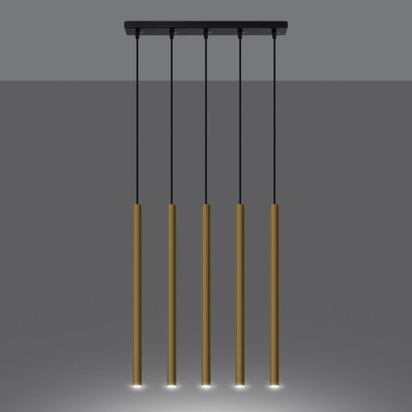 Pendelleuchte PASTELO 5-flammig Gold – Modernes Design-Leuchtezauber