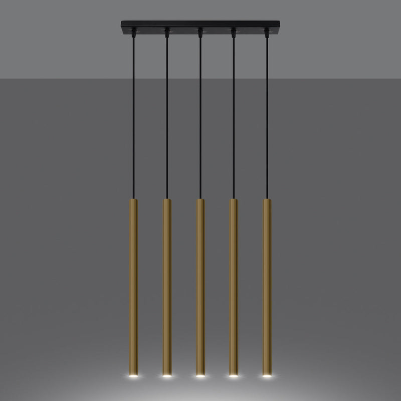 Pendelleuchte PASTELO 5-flammig Gold – Modernes Design-Leuchtezauber