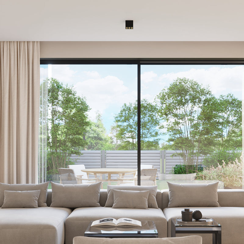 Deckenleuchte Ozzy Schwarz Led Runde Deckenlampe Mit Schwarzem Rahmen-Leuchtezauber