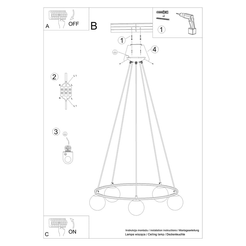 Kronleuchter YOLI 5-flammig – Modernes Design-Leuchtezauber