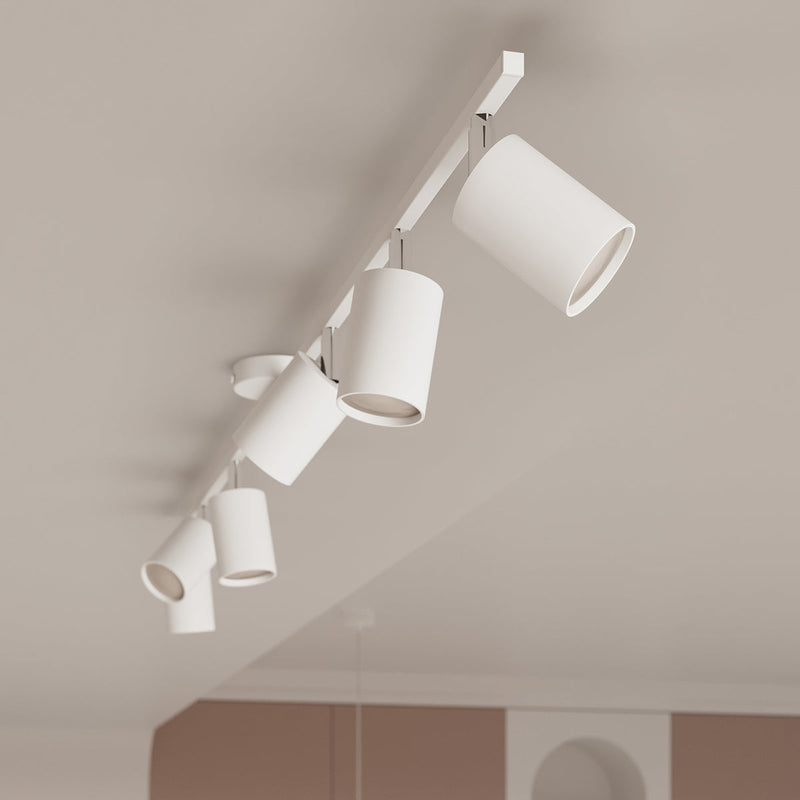 Deckenleuchte Lemmi 6L Weiß Moderne 6-Flammige Lampe Mit Weißen Schirmen-Leuchtezauber