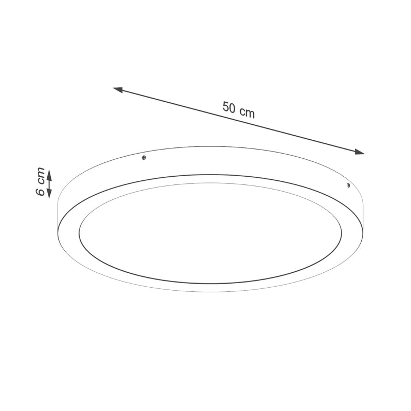 Plafond Onyx 50 Schwarz Led Flache Runde Deckenleuchte Mit Schwarzem Rahmen-Leuchtezauber