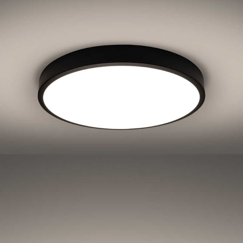Plafond Onyx 60 Schwarz Led Große Runde Led-Deckenlampe In Schwarz-Leuchtezauber