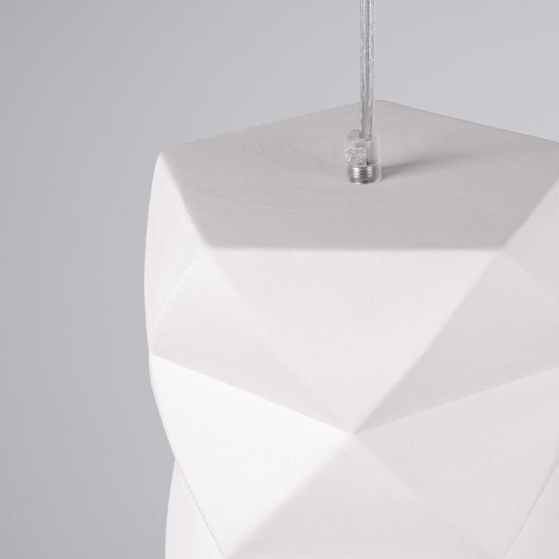 Pendelleuchte GOBI Keramik Weiß – Kubistisches Design-Leuchtezauber