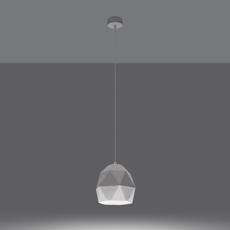 Pendelleuchte MINT Keramik Weiß – Kubistisches Design-Leuchtezauber