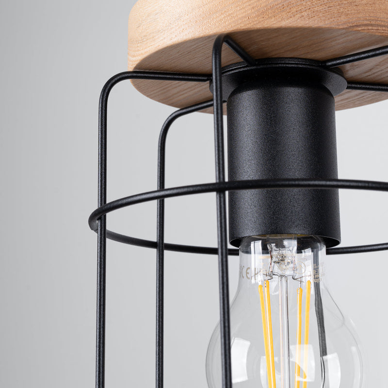 Pendelleuchte Gotto 1-flammig – Modernes Holz-Metall Design-Leuchtezauber