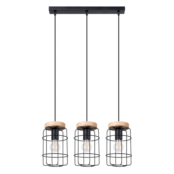 Pendelleuchte Gotto 3-flammig – Skandi Design mit Holzakzent-Leuchtezauber
