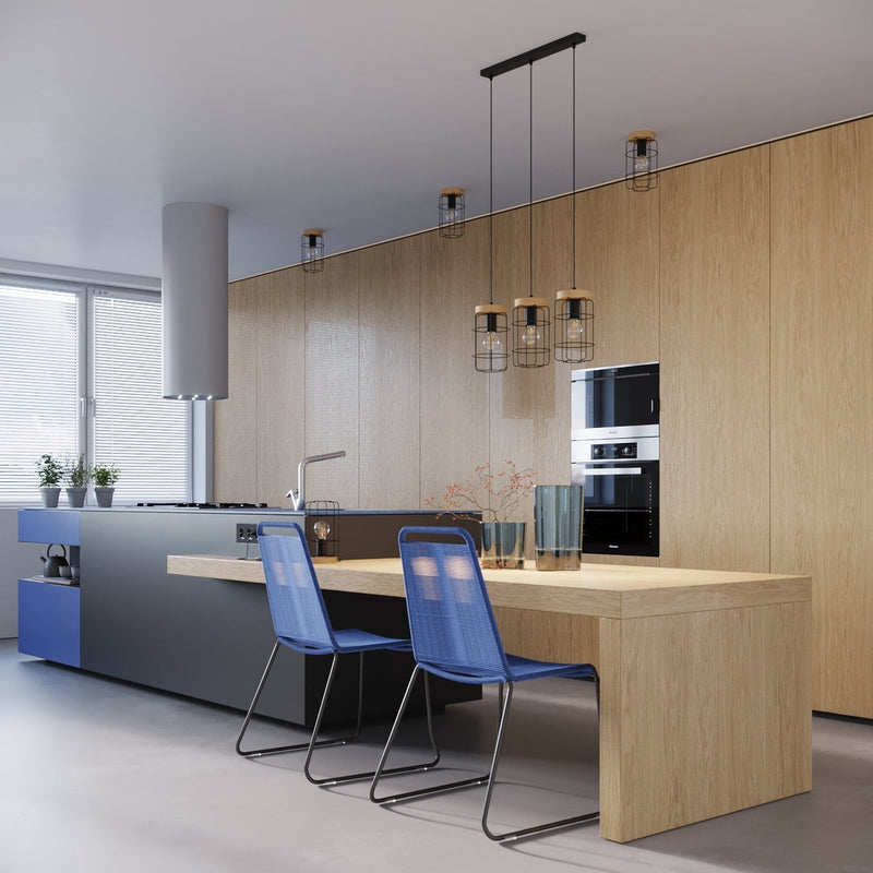 Pendelleuchte Gotto 3-flammig – Skandi Design mit Holzakzent-Leuchtezauber