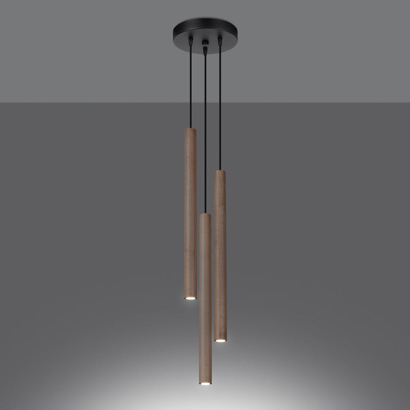 Pendelleuchte Pastelo 3-flammig P Holz – Skandinavischer Stil-Leuchtezauber