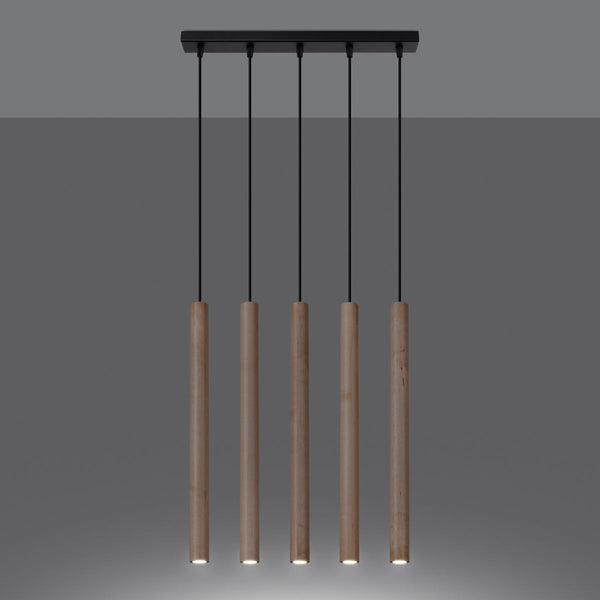 Pendelleuchte Pastelo 5-flammig L Holz – Natürlich & Modern-Leuchtezauber
