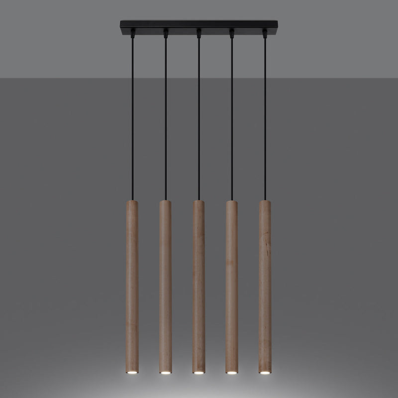 Pendelleuchte Pastelo 5-flammig L Holz – Natürlich & Modern-Leuchtezauber