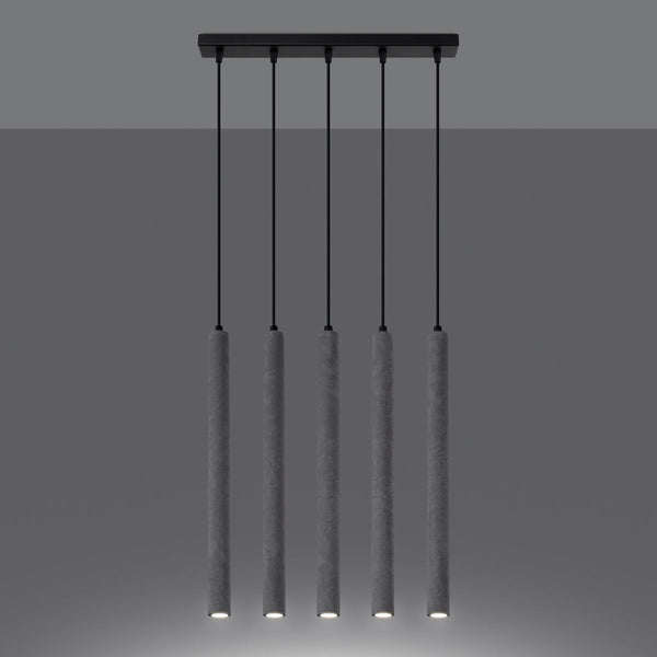 Pendelleuchte Pastelo 5-flammig L Beton – Beton trifft Design-Leuchtezauber