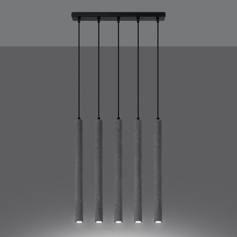 Pendelleuchte Pastelo 5-flammig L Beton – Beton trifft Design-Leuchtezauber