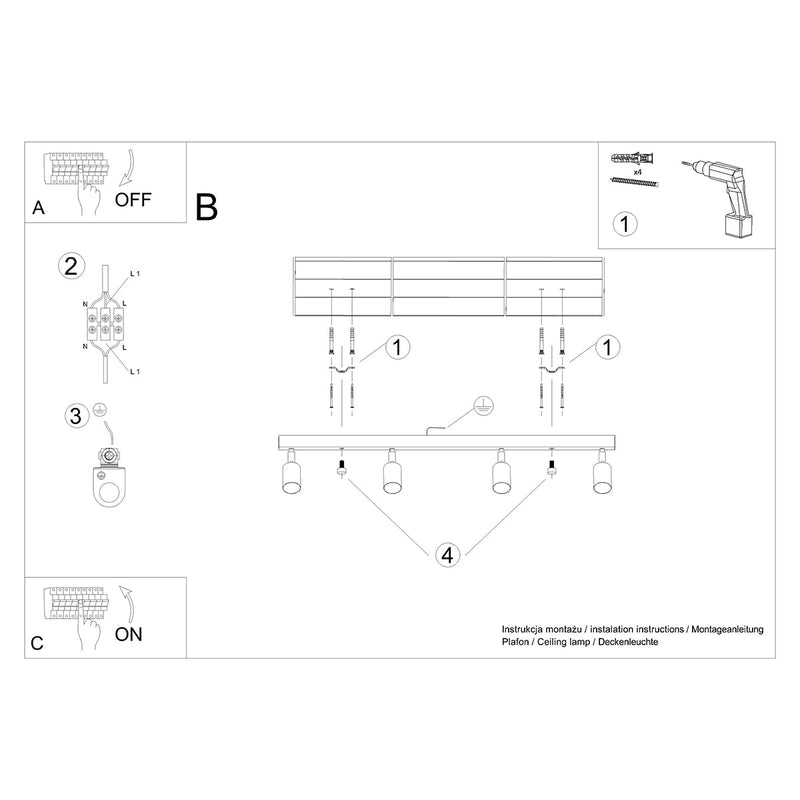 Deckenleuchte Verdo 4 Weiß Moderne 4-Flammige Deckenlampe In Elegantem Weiß-Leuchtezauber