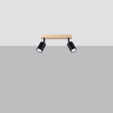 Deckenleuchte Verdo 2 Schwarz Minimalistische Schwarze 2-Flammige Deckenlampe-Leuchtezauber