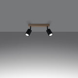 Deckenleuchte Verdo 2 Schwarz Minimalistische Schwarze 2-Flammige Deckenlampe-Leuchtezauber