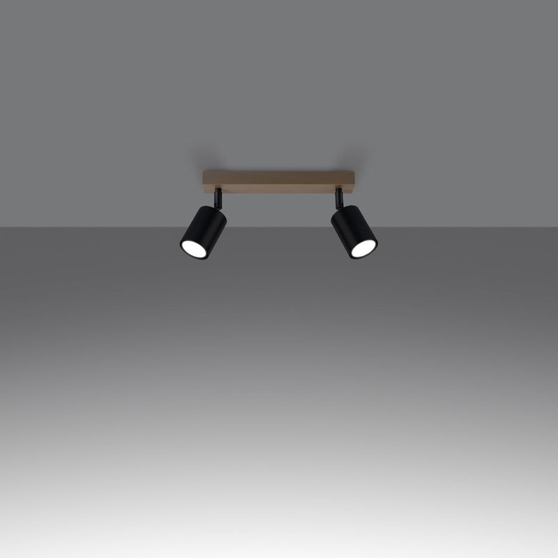 Deckenleuchte Verdo 2 Schwarz Minimalistische Schwarze 2-Flammige Deckenlampe-Leuchtezauber