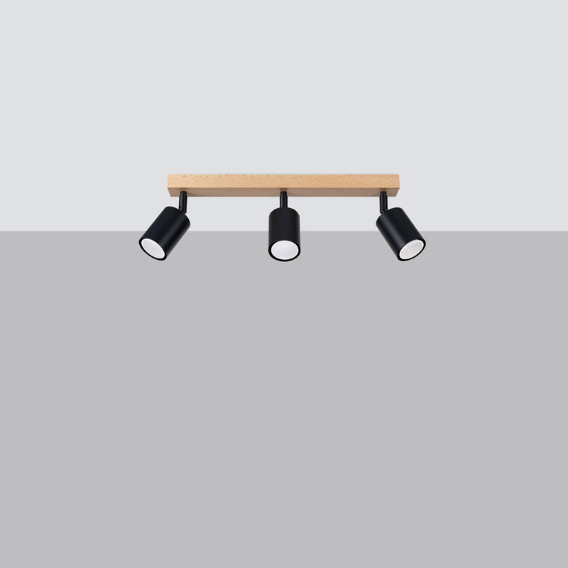 Deckenleuchte Verdo 3L Schwarz Moderne 3-Flammige Lampe Mit Länglichem Baldachin-Leuchtezauber