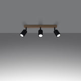 Deckenleuchte Verdo 3L Schwarz Moderne 3-Flammige Lampe Mit Länglichem Baldachin-Leuchtezauber