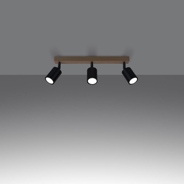 Deckenleuchte Verdo 3L Schwarz Moderne 3-Flammige Lampe Mit Länglichem Baldachin-Leuchtezauber