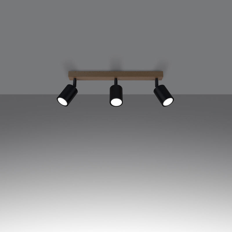 Deckenleuchte Verdo 3L Schwarz Moderne 3-Flammige Lampe Mit Länglichem Baldachin-Leuchtezauber