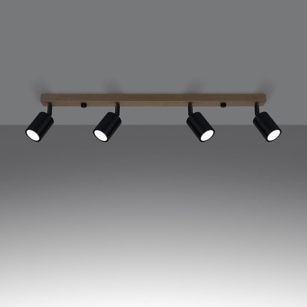 Deckenleuchte Verdo 4 Schwarz Großzügige 4-Flammige Deckenleuchte In Schwarz-Leuchtezauber