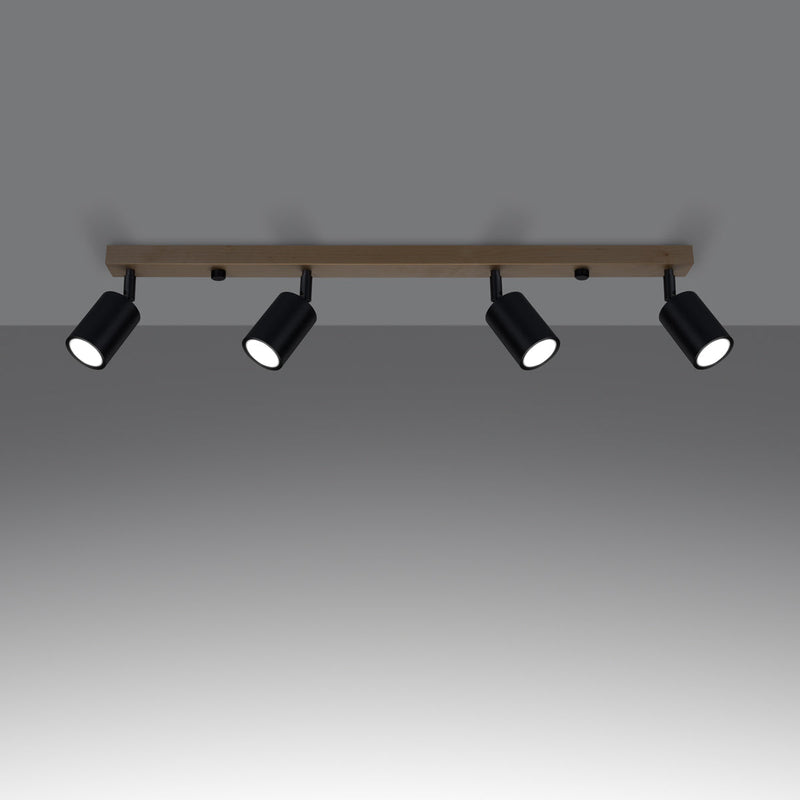 Deckenleuchte Verdo 4 Schwarz Großzügige 4-Flammige Deckenleuchte In Schwarz-Leuchtezauber