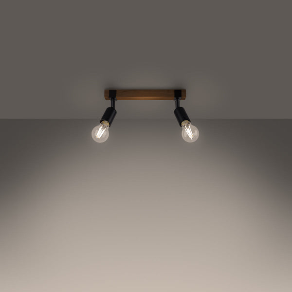 Deckenleuchte Zuca 2 Schwarz Elegante 2-Flammige Deckenleuchte Für Wohnräume-Leuchtezauber