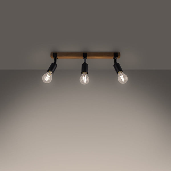 Deckenleuchte Zuca 3 Schwarz Stilvolle 3-Flammige Lampe Mit Mattschwarzem Design-Leuchtezauber